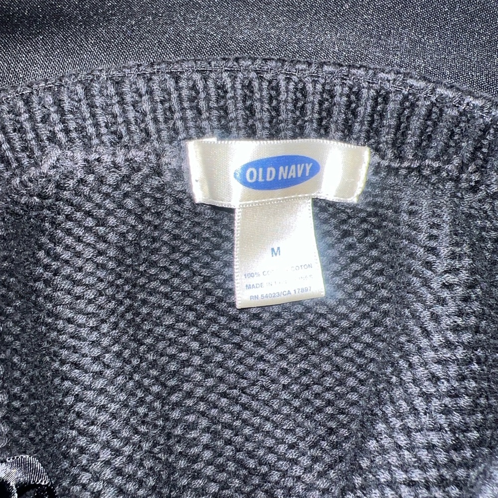 Old Navy black 100% cotton knit sweater Y2K halter top - Picture 5 of 9